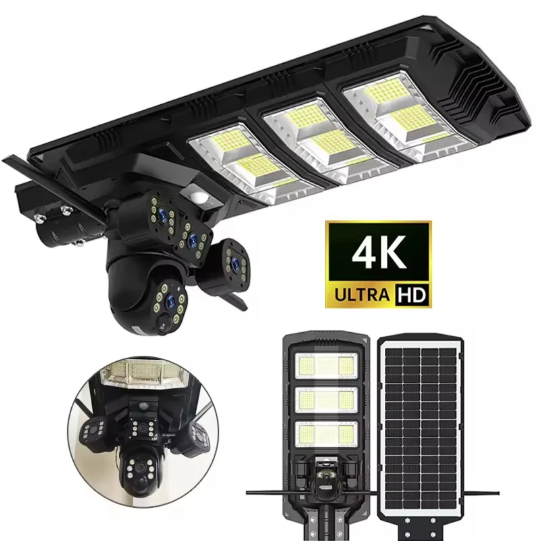 Caméra solaire 4G 3en1 + lampadaire 450w